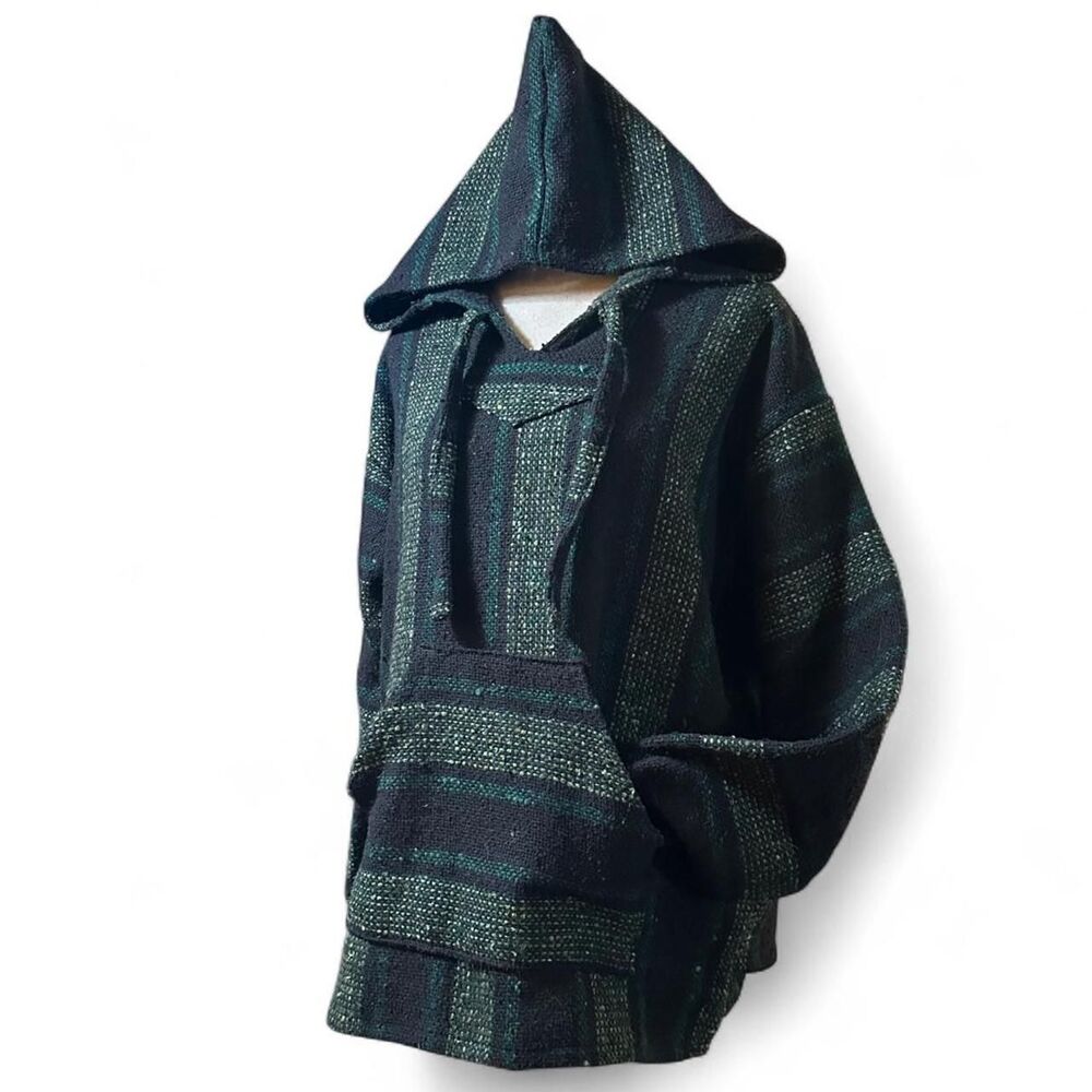 Earthbound Trading Co. Green Slouchy and Warm Baja Mexican Hoodie
